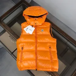 Hochwertige Moncler Jacke Orange Classic Kollektion