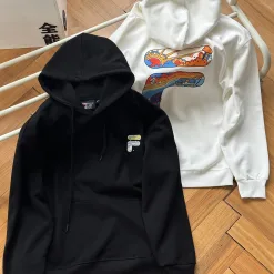 Fila Sweatshirts in Premiumqualität, schwarzer Baumwolldruck, Luxus