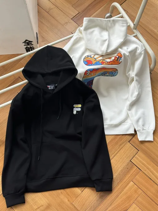 Fila Sweatshirts in Premiumqualität, schwarzer Baumwolldruck, Luxus