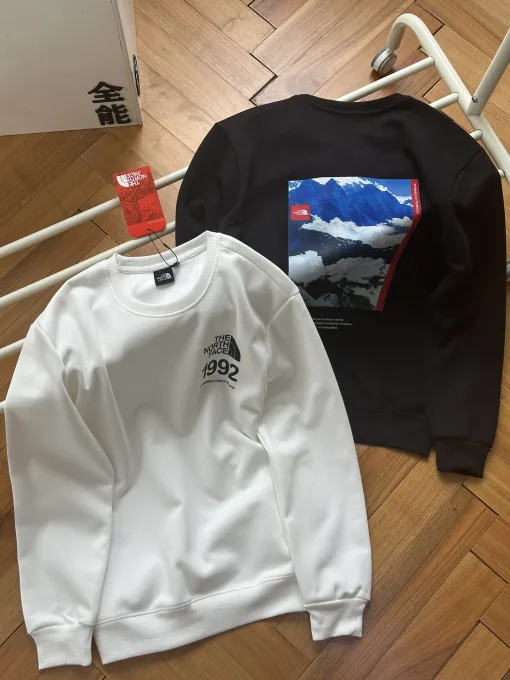 Luxus The North Face Sweatshirts Schwarz Baumwolle Solid Luxus