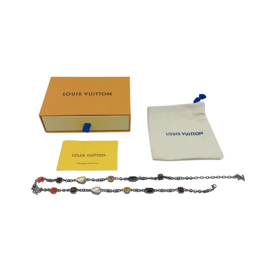 Premium Louis Vuitton Halsketten im grauen Logo-Stil