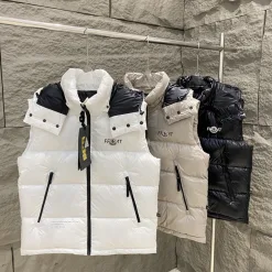 Premium Qualität Moncler Weste Schwarz Wolle Elegant Luxus