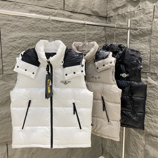 Premium Qualität Moncler Weste Schwarz Wolle Elegant Luxus