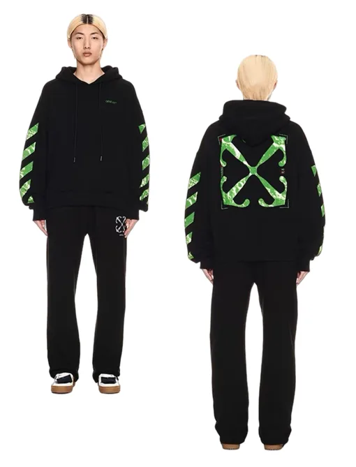 Hochwertige Off-White Sweatshirts Weiße Baumwolle Bestickt Luxus
