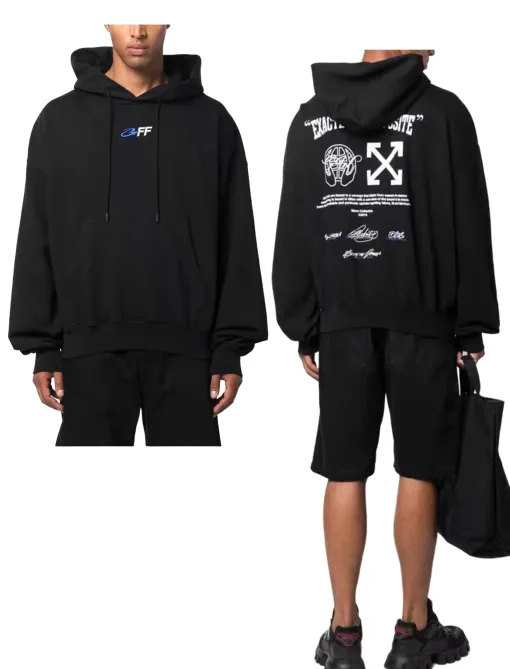 Luxus Off-White Sweatshirts Weiße Baumwolle Bestickte Kollektion