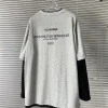 Luxus Jil Sander Langarm Grau Baumwolle Patchwork Stil