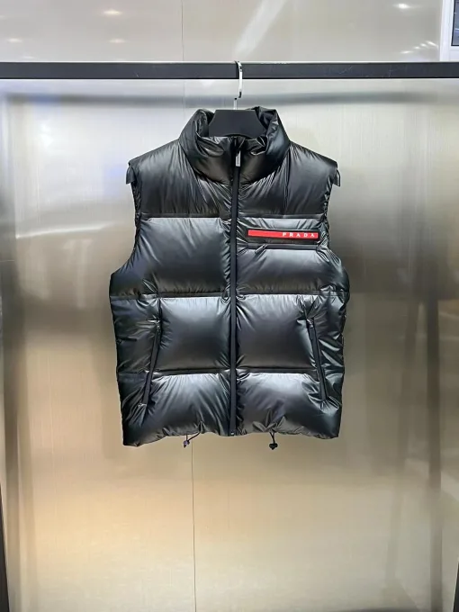 Luxus Prada Weste Weiß Nylon Logo Kollektion