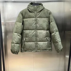 Luxus Gucci Daunenjacken Schwarz Nylon Logo Luxus