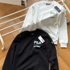Luxuriöse Fila Sweatshirts aus schwarzer Baumwolle mit Logo-Kollektion