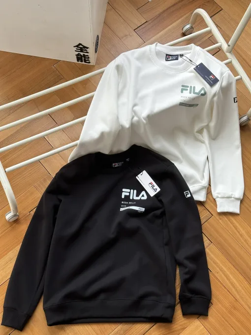 Luxuriöse Fila Sweatshirts aus schwarzer Baumwolle mit Logo-Kollektion