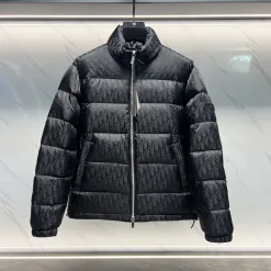 Premium Dior Jacken Schwarzer Satin Jacquard Stil