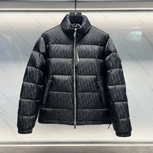 Premium Dior Jacken Schwarzer Satin Jacquard Stil