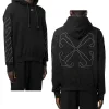Hochwertige Off-White-Sweatshirts aus weißer Baumwolle mit Stickerei