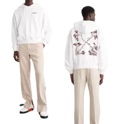 Premium Qualität Off-White Sweatshirts Weiß Baumwolle Klassischer Luxus
