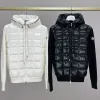 Meistverkaufte Moncler Mäntel Schwarz Wolle Patchwork-Stil