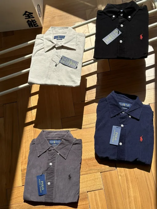Luxus Ralph Lauren Langarmshirt Navy Solid Kollektion