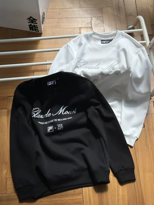 Fila Sweatshirts in Premiumqualität, schwarzer Baumwolldruck, Luxus