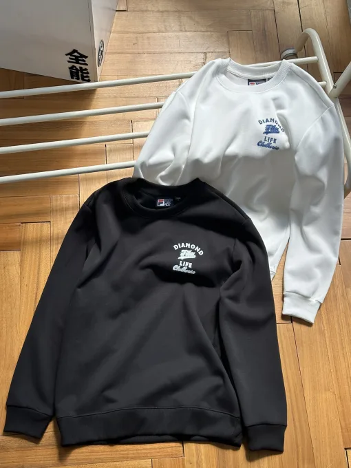 Bestseller Fila Sweatshirts Schwarze Baumwolle Logo Kollektion