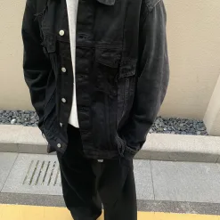 Luxus-Mantel von Margiela im schwarzen Denim-Stil