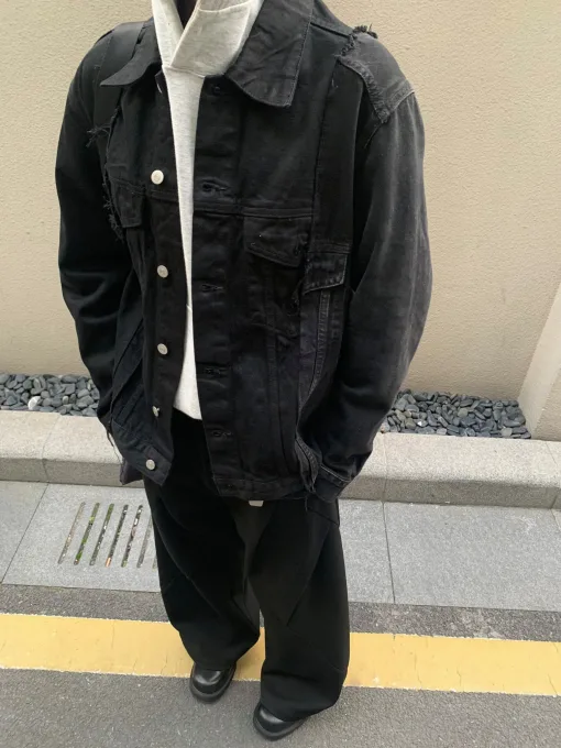 Luxus-Mantel von Margiela im schwarzen Denim-Stil