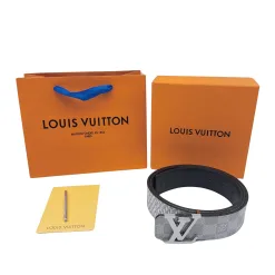 Hochwertiger Louis Vuitton Gürtel Grau Canvas Classic Collection