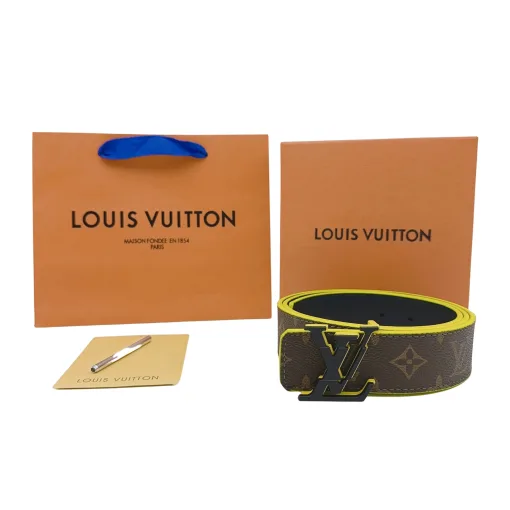 Luxus Louis Vuitton Gürtel Braun Canvas Logo Kollektion
