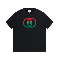 Premium Gucci T-Shirt Schwarz Baumwolle Sportliche Kollektion