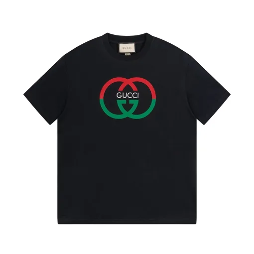 Premium Gucci T-Shirt Schwarz Baumwolle Sportliche Kollektion