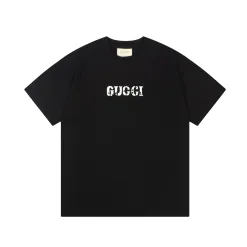Hochwertiger Gucci Kurzarm Schwarz Minimalistischer Stil