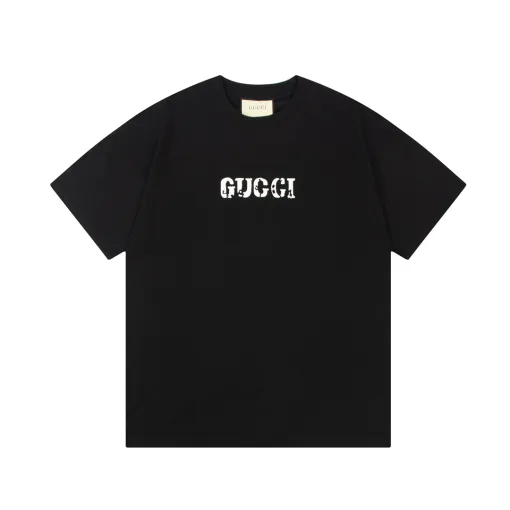 Hochwertiger Gucci Kurzarm Schwarz Minimalistischer Stil