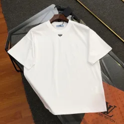 Bestseller Prada Kurzarm Schwarz Baumwolle Logo Style