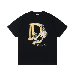 Premium Dior Kurzarm-Kollektion mit gelbem Print
