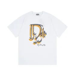 Premium Qualität Dior Kurzarm Gelb Print Luxus