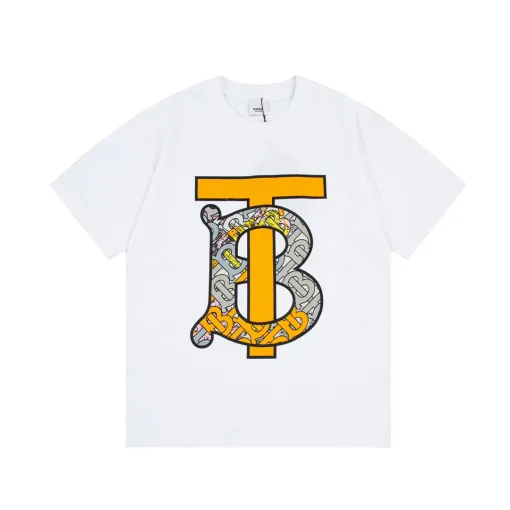 Luxus-Kurzarm-Kollektion mit schwarzem Logo von Burberry