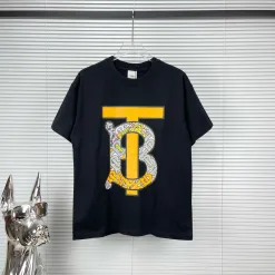 Luxus Burberry Kurzarm Schwarz Logo Style
