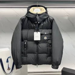 Luxus Moncler Mäntel Weiß Schaffell Patchwork Luxus