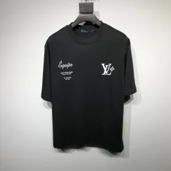 Hochwertige Louis Vuitton Kurzarm Baumwolle Klassischer Luxus