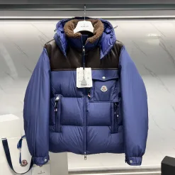 Luxus-Moncler-Mäntel im Schaffell-Patchwork-Stil