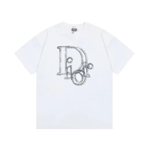 Bestseller Dior Kurzarm Weiß Monogramm Luxus