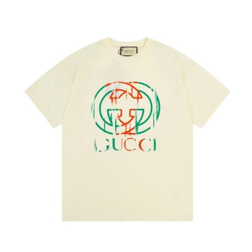 Hochwertige Gucci Kurzarm-Kollektion mit schwarzem Print