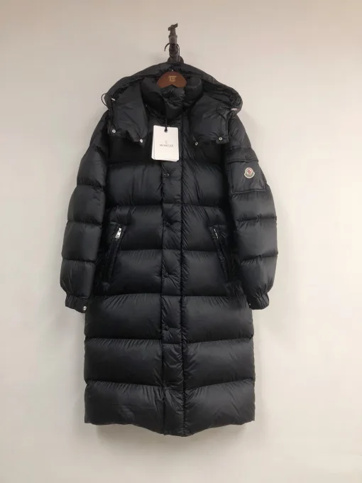 Hochwertige Mani Daunenjacken Weiß Nylon Logo Luxus