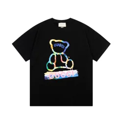 Premium Gucci Kurzarm-Schwarzdruckstil