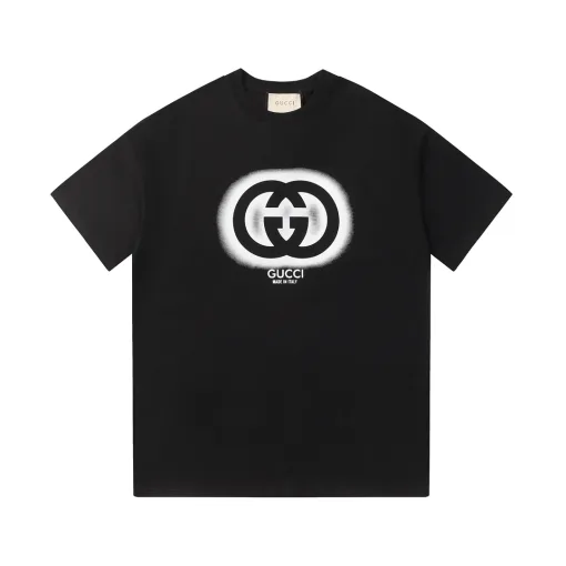 Bestseller der Gucci-Kollektion mit kurzen Ärmeln und schwarzem Print