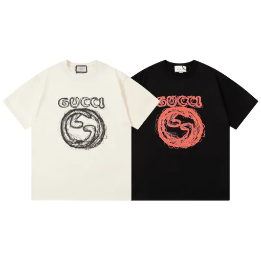 Premium Gucci Kurzarm-Kollektion mit schwarzem Logo