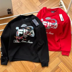 Hochwertige Fila Sweatshirts Schwarz Baumwolle Print Style