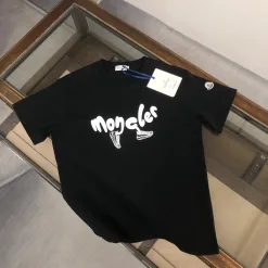 Bestseller Moncler Kurzarm Schwarz Baumwolle Print Luxus