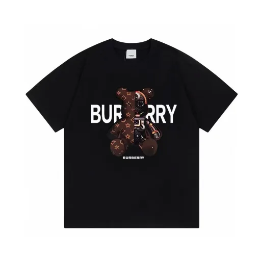 Hochwertige Burberry Kurzarm Schwarz Klassisch Luxus