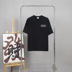 Hochwertige Burberry Kurzarm Weiß Baumwolle Logo Luxus