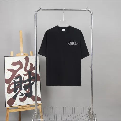 Hochwertige Burberry Kurzarm Weiß Baumwolle Logo Luxus