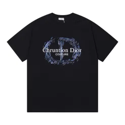 Premium Dior Kurzarm Schwarz Logo Luxus